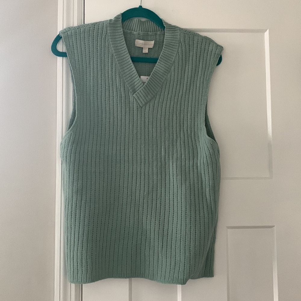 NWT Urban Outfitters Standard Cloth Franc Fitted Sweater Vest-Mint Green-Large